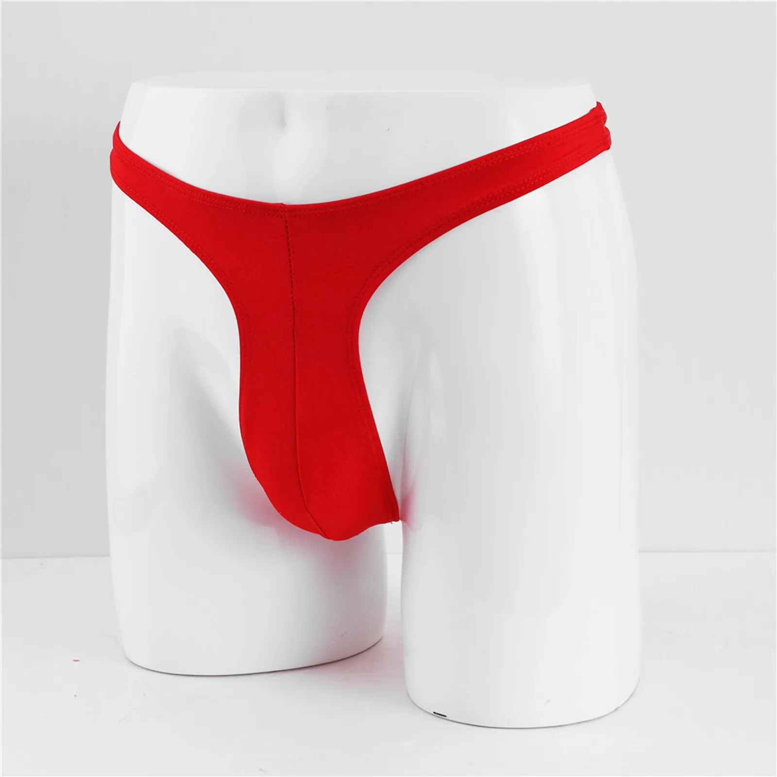 

Sexy Erotic Thongs Solid Color Red Men's Underpants Low Waist Youth bikini Men T-back Clubwear men's Panties Gay Panties Cueca