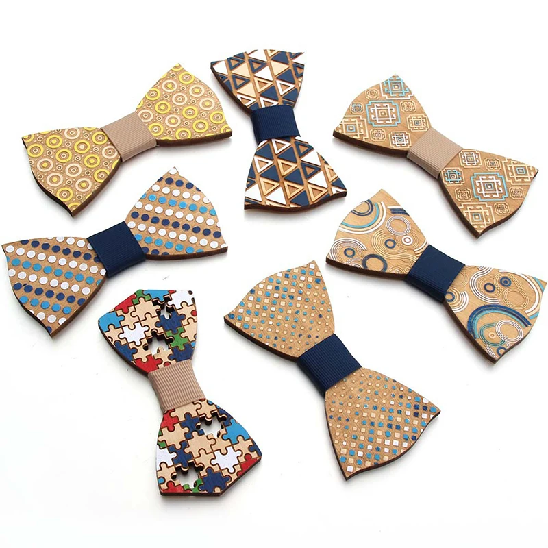 

New Fashion Adjustable Strap Wooden Bowtie Handmade Engraved Natural Wood Neck Bowknot Cravate Wedding Suit Shirt Men Gifts