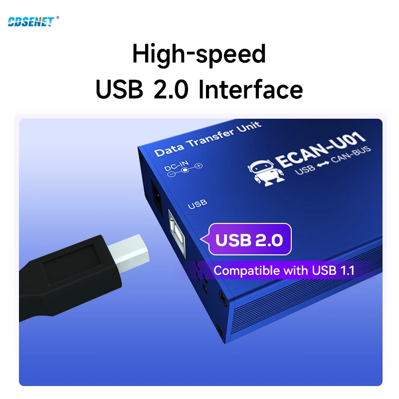 CAN to USB Protocol Converter CDSENET ECAN-U01 CAN2.0 USB2.0 CANBUS 2-way Transparent Transmission Communication Transceiver