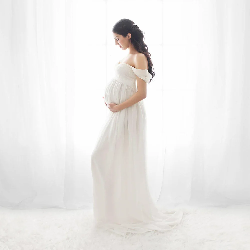

Sexy Maternity Dresses for Photo Shoot Chiffon Pregnancy Dress Photography Prop Maxi Gown Dresses for Pregnant Women Clothes D30