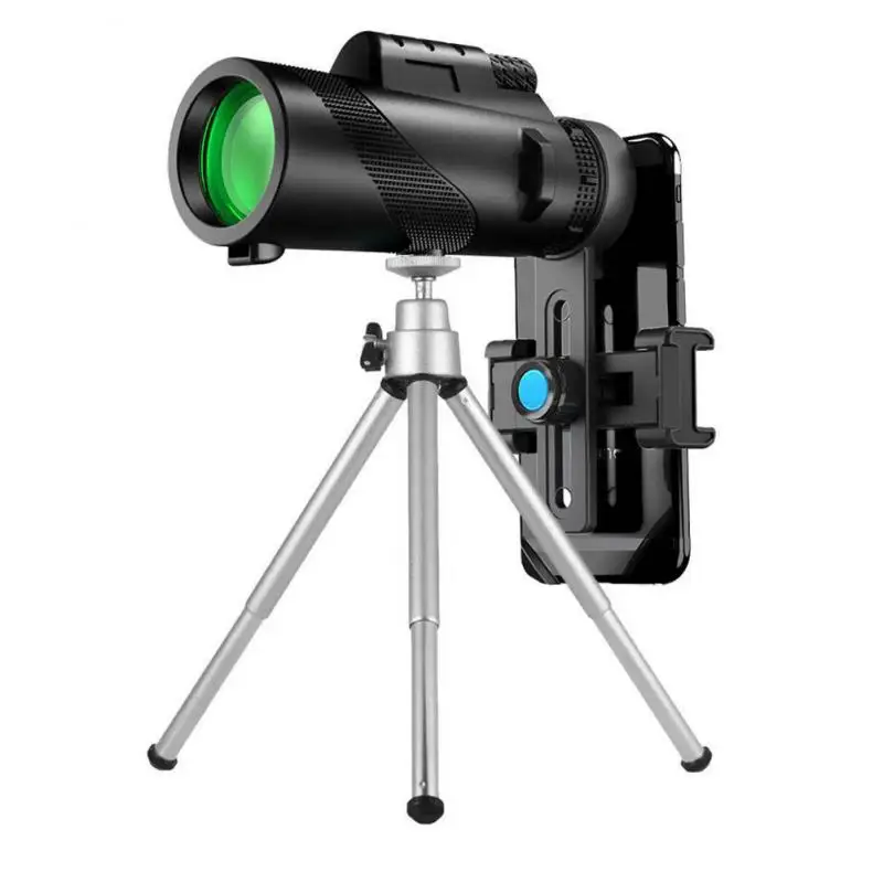 powerful 80x100 hd monocular telescope phone camera zoom starscope tripod telescope phone clip for outdoor camping accessories free global shipping