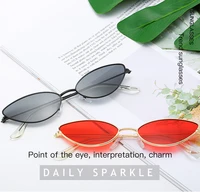 brand designer small cat eye sunglasses women men clear color lenses unisex ellipse sun glasses for lady female uv400