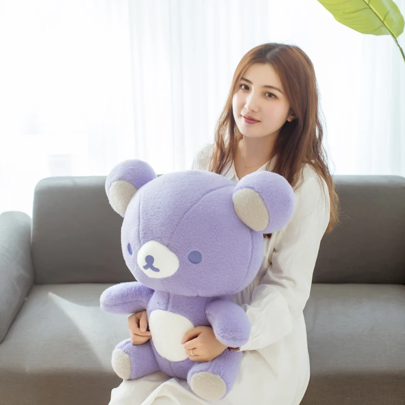 

50cm Cute Lavender Rilakkuma Plush Doll Cartoon Big Size Teddy Bear Pillow Stuffed Toys for Girls Children Kids Gift