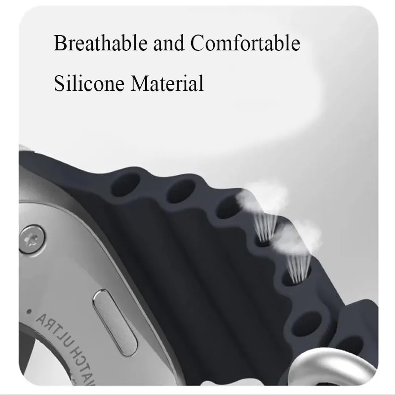 Ocean for Apple watch band 49mm 44mm 40mm 45mm 41mm 42mm 38mm correa silicone bracelet iWatch series 7 6 4 5 3 se Ultra 8 Strap