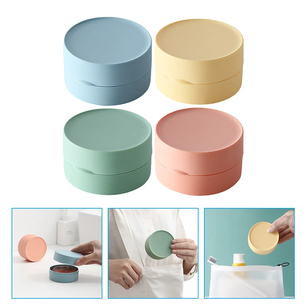 

4 Pcs Soap Storage Box Strip Holder Portable Soap Dish Bathroom Soap Container Bath Soap Box Soap Holder Boxes Travel Valet Tray