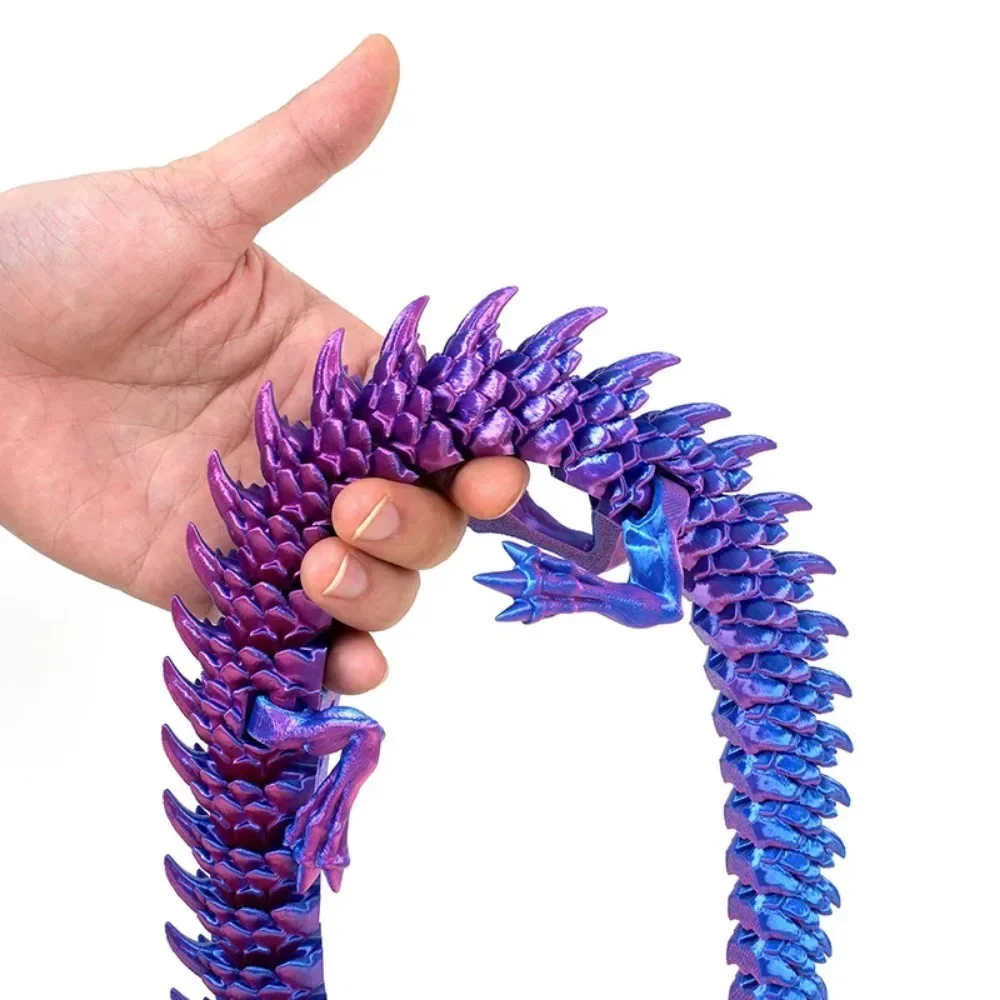 Фото Горячая 30 см 3D печатный китайский дракон Shenlong ремесленные украшения игрушка шарнир подвижный дракон модель украшения для дома и офиса Декор подарки №3