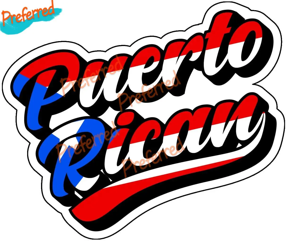 

Die Cut Puerto Rican Vinyl Decal - Flag Bumper Sticker - Proud Puerto Rico Sticker for Car, Cup, Laptop, Car Sticker Decal