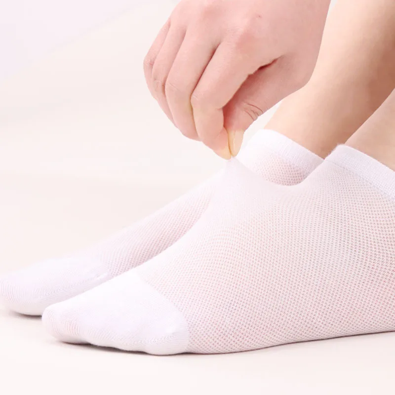 Men Socks Male Pure Color Low Cut Ultra-Thin Bamboo Fiber Cool Meias Male Deodorant Wicking Short Tube Ankle Sox Calze 5 pairs