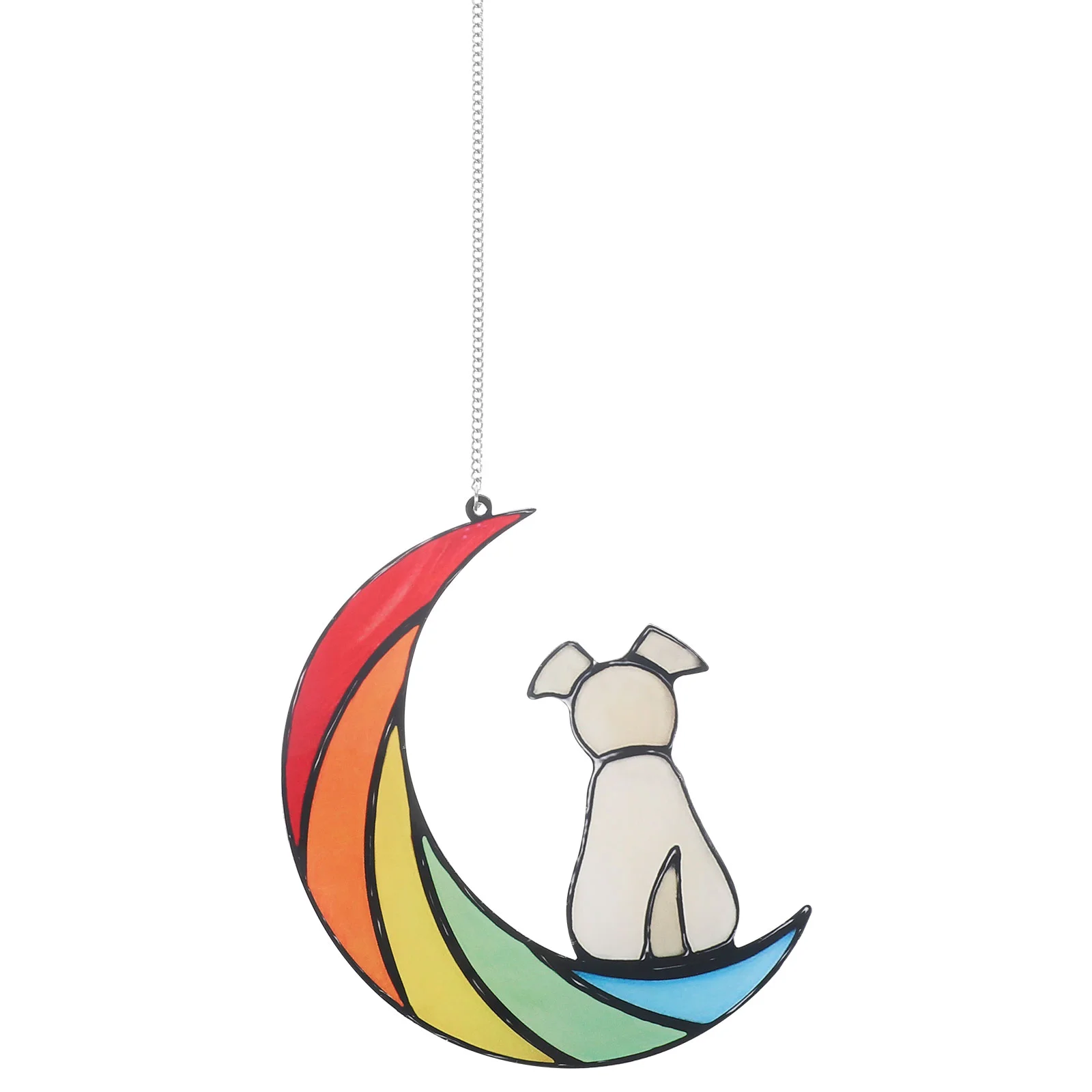 

Window Hanging Stained Acrylic Suncatcher Stained Acrylic Moon Dog Shaped Suncatcher Decor