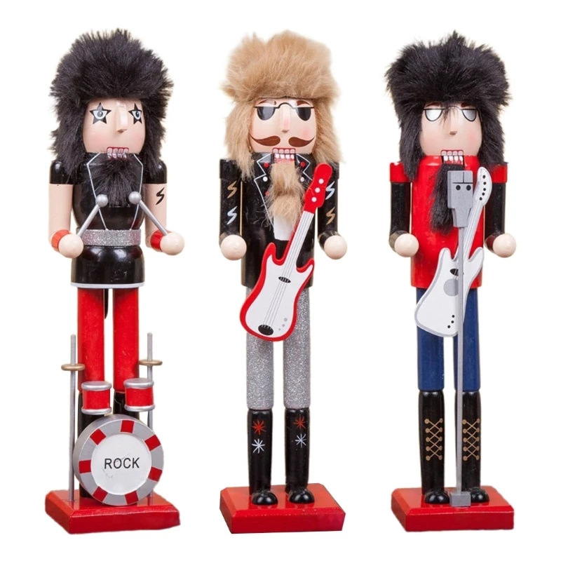 

15-дюймовые музыкальные деревянные фигурки-гайкеры, солдаты, Рождественское украшение для оформления семейного дома, фермерские украшения