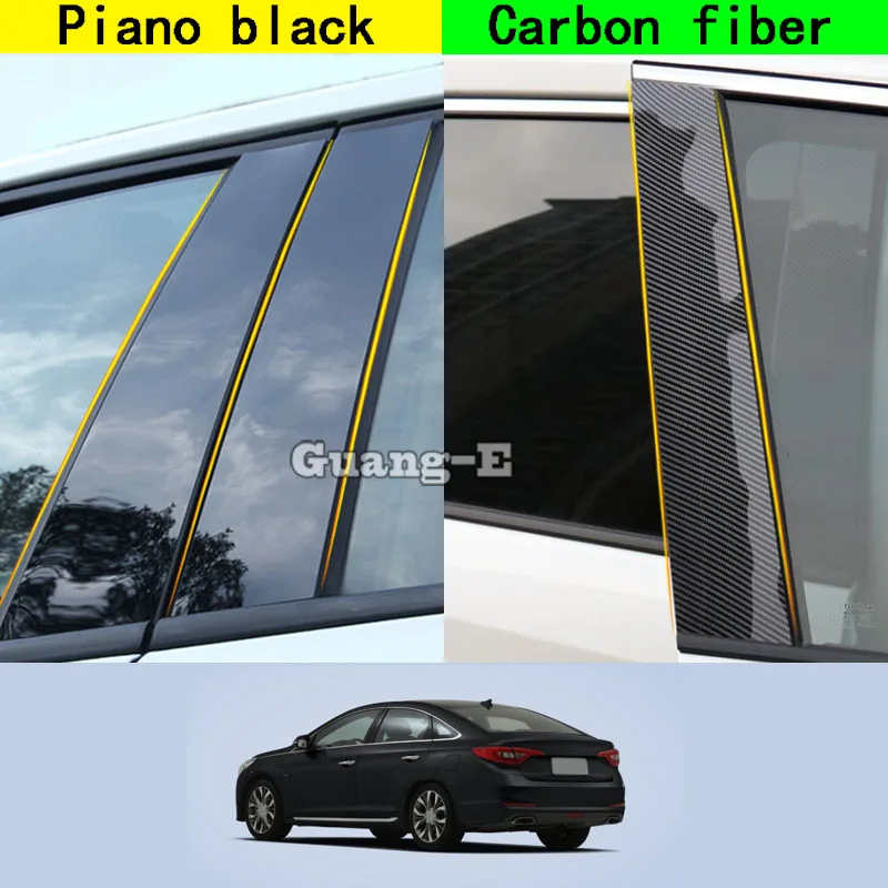 

Для Hyundai Sonata 9Th 2015 2016 2017 2018 2019 автомобильный Поликарбонат материал столб Крышка дверь отделка окно Фортепиано черная молдинговая наклейка