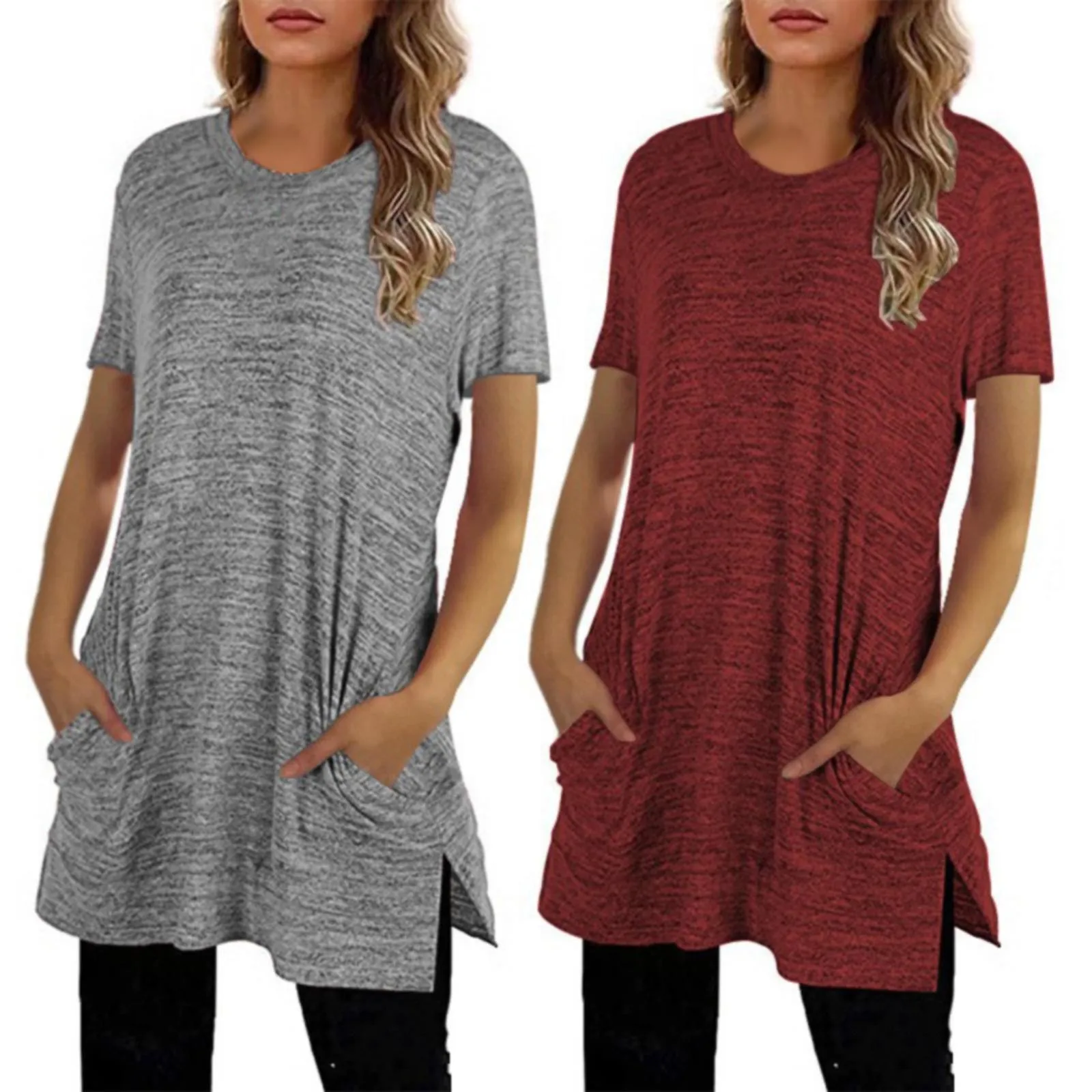 

Кардиган с круглым вырезом, Женская Повседневная модная футболка с карманами и коротким рукавом, женская блузка с оборками, женские топы с к...