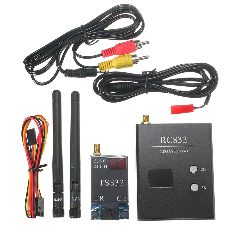 

RC832 5.8G 600mW 48CH Audio Video Receiver TS832 5.8G Audio Video Transmitter for RC Model Airplane FPV Drones Security System