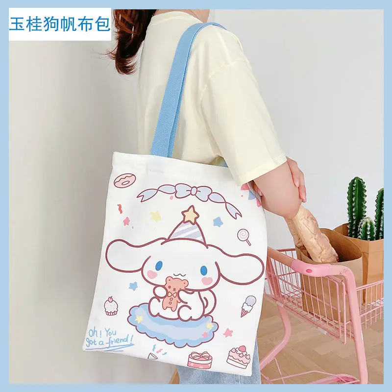 

Kawaii Sanrio Anime Cinnamoroll Cute Cartoon Character Sweet Girly Heart Handbag Storage Bag Student Toy for Girls