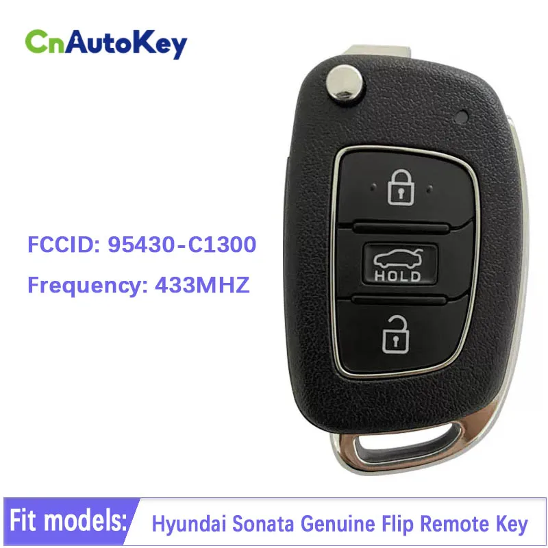 

CN020124 Original For Hyundai Sonata 2018 Genuine Flip Remote Key Control 433MHz 95430-C1300 95430 C3100 4D60 Chip 3 Button