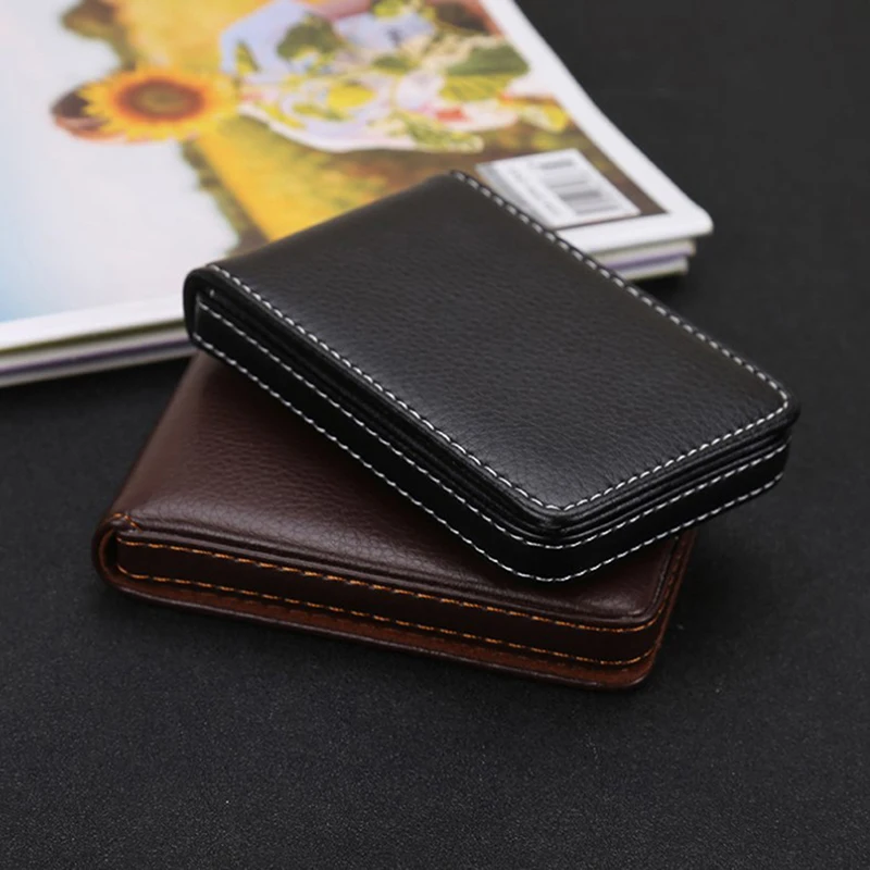 

Wholesale New Business Card Holder Men's Card Id Holders Magnetic Attractive Card Case Box Mini Wallet Male Credit Card Holder