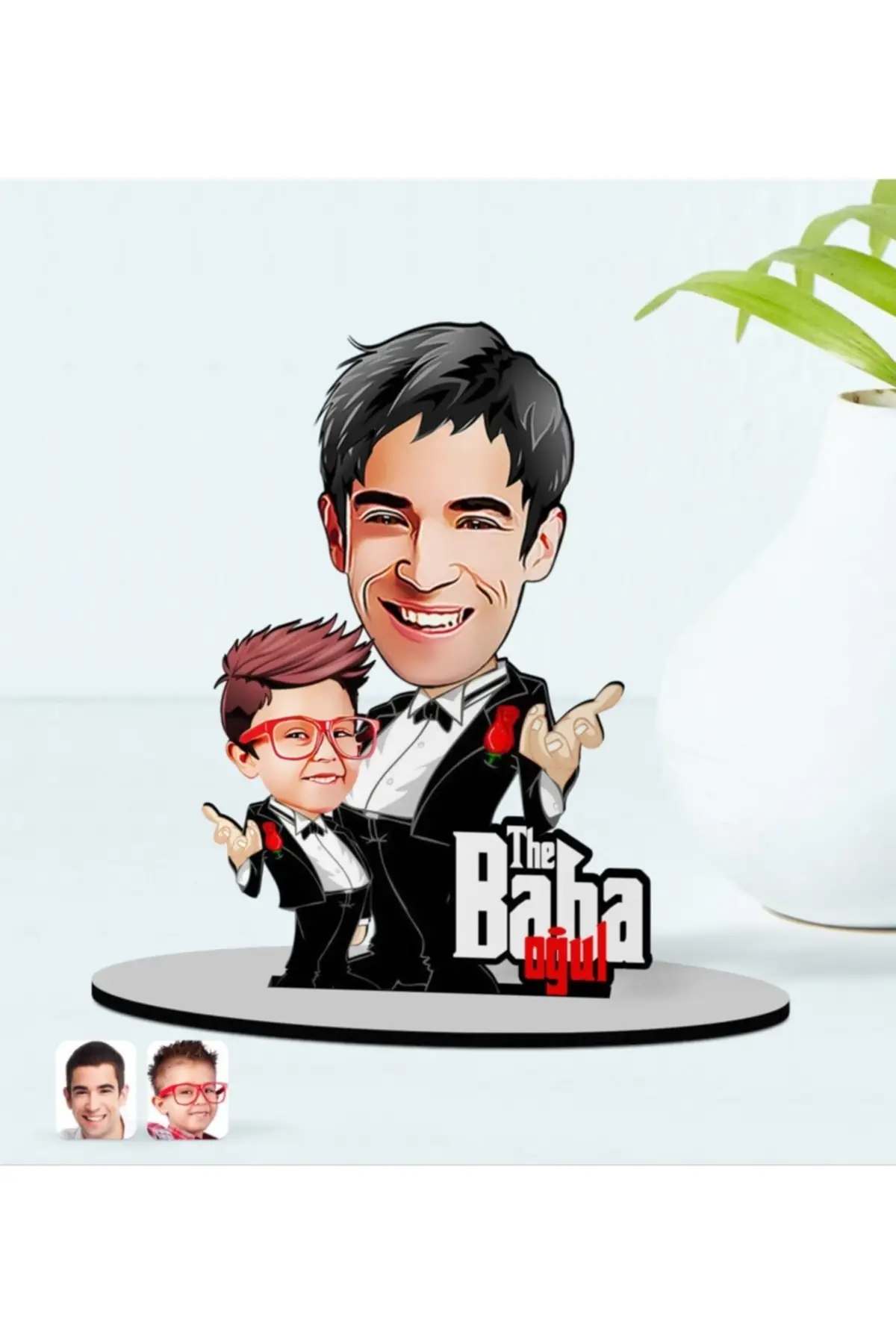 

Personalized Stewardess 3d Trinket with Cartoon Wooden Stand-1