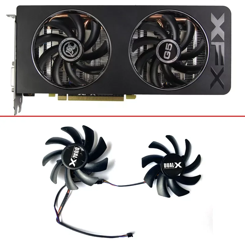 

NEW 85MM 12V FDC10H12S9-C FD7010H12S 4PIN R9 270X 2GB GPU FAN For XFX R9 285/280/290/290X/280X RX 480/470 Video охлаждение Fans