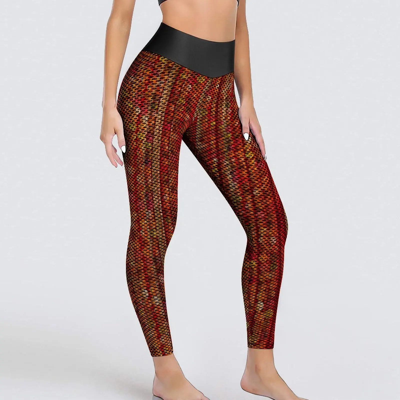 

Beads And Stripes Yoga Pants Sexy Red Gemstone Print Custom Leggings High Waist Gym Leggins Women Novelty Seamless Sports Tights