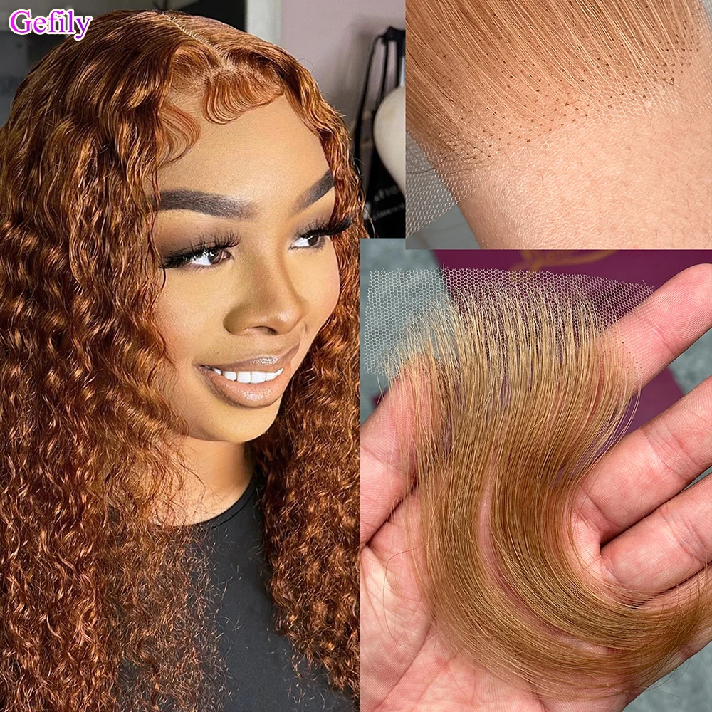 2Pcs Lace Baby Hair Stripes Human Hair 4/27 Highlight Blonde Baby Hair Edge Reusable for Women Lace Hairline Baby Hair Free Ship