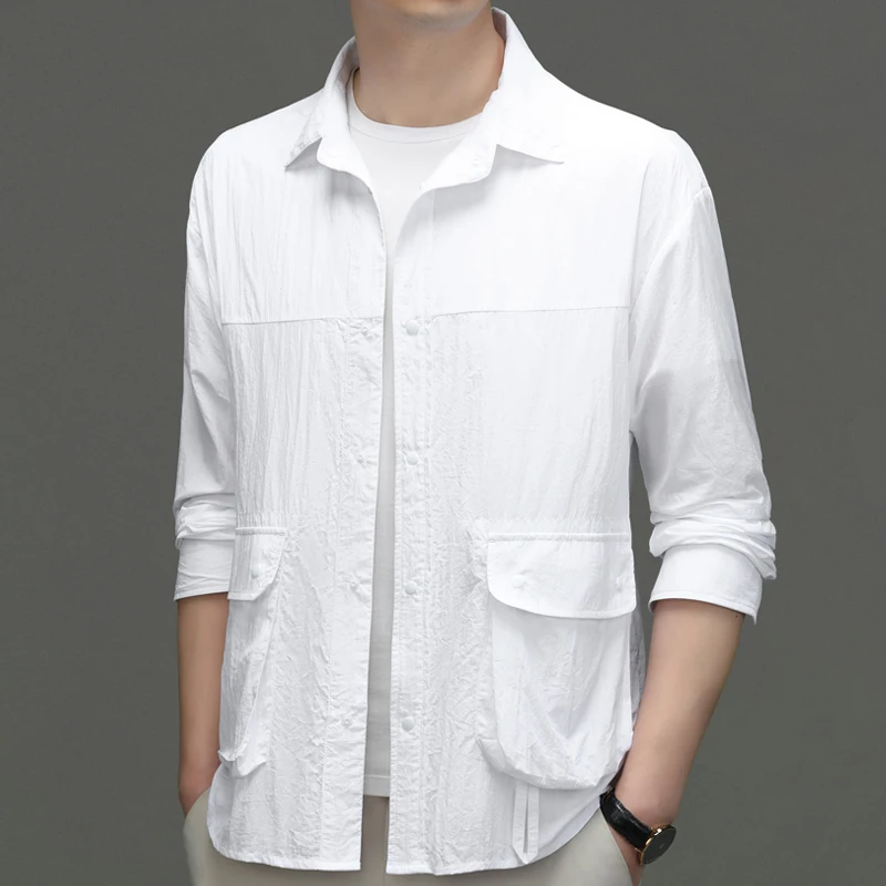 

Shirt Jacket Men's Spring and Summer New Ultra-Thin Men's Wind Shield American Style Trend Uv-Proof Jacket Men
