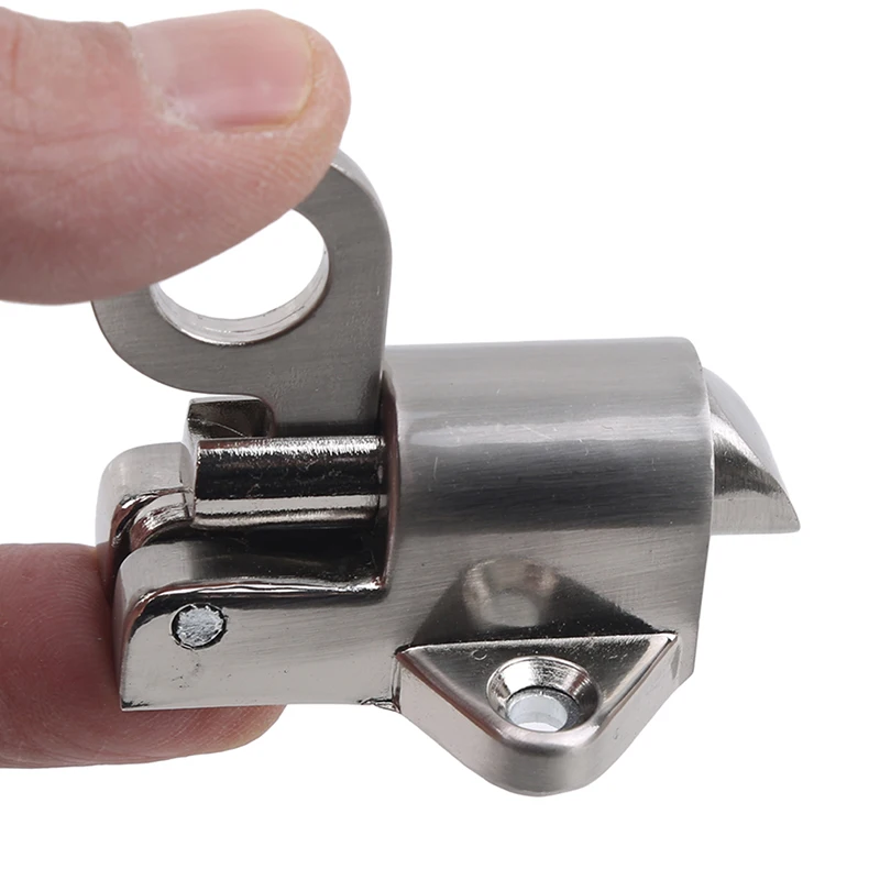 

Hot Sale Zinc Alloy Door Bolt Latch Lock Window Gate Security Pull Ring Spring Bounce Door Bolt Safty Gate Latch w/ Screw Silver