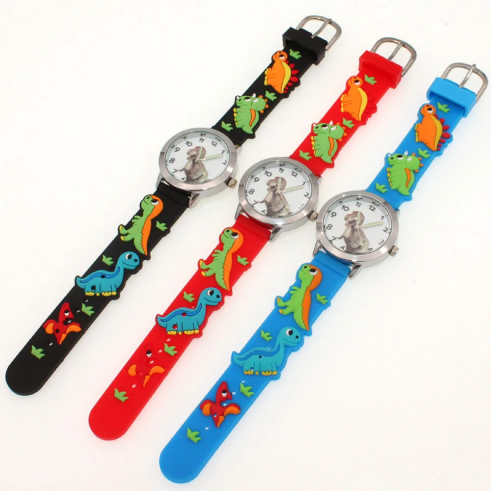 Cartoon Watches Fashion Casual Summer Boys Girs Dinosaur Silicone Strap Quartz Watches Children Gift Kids Students Digital Watch images - 6