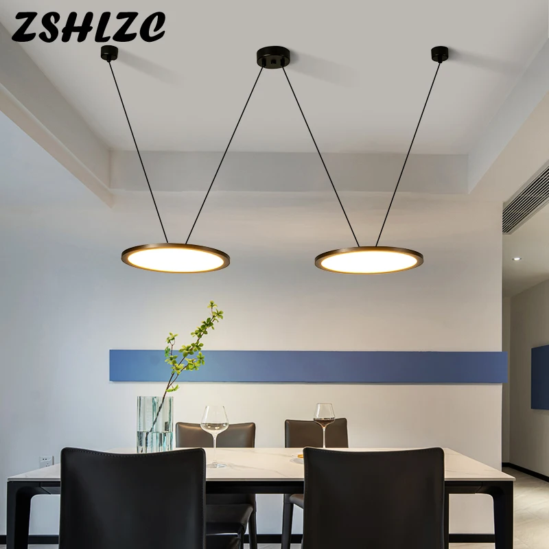 

Round Dining Room Chandeliers Modern LED Living Room Restaurant Bar Bedroom Study Shop Indoor Home Decoration Ceiling Chandelier