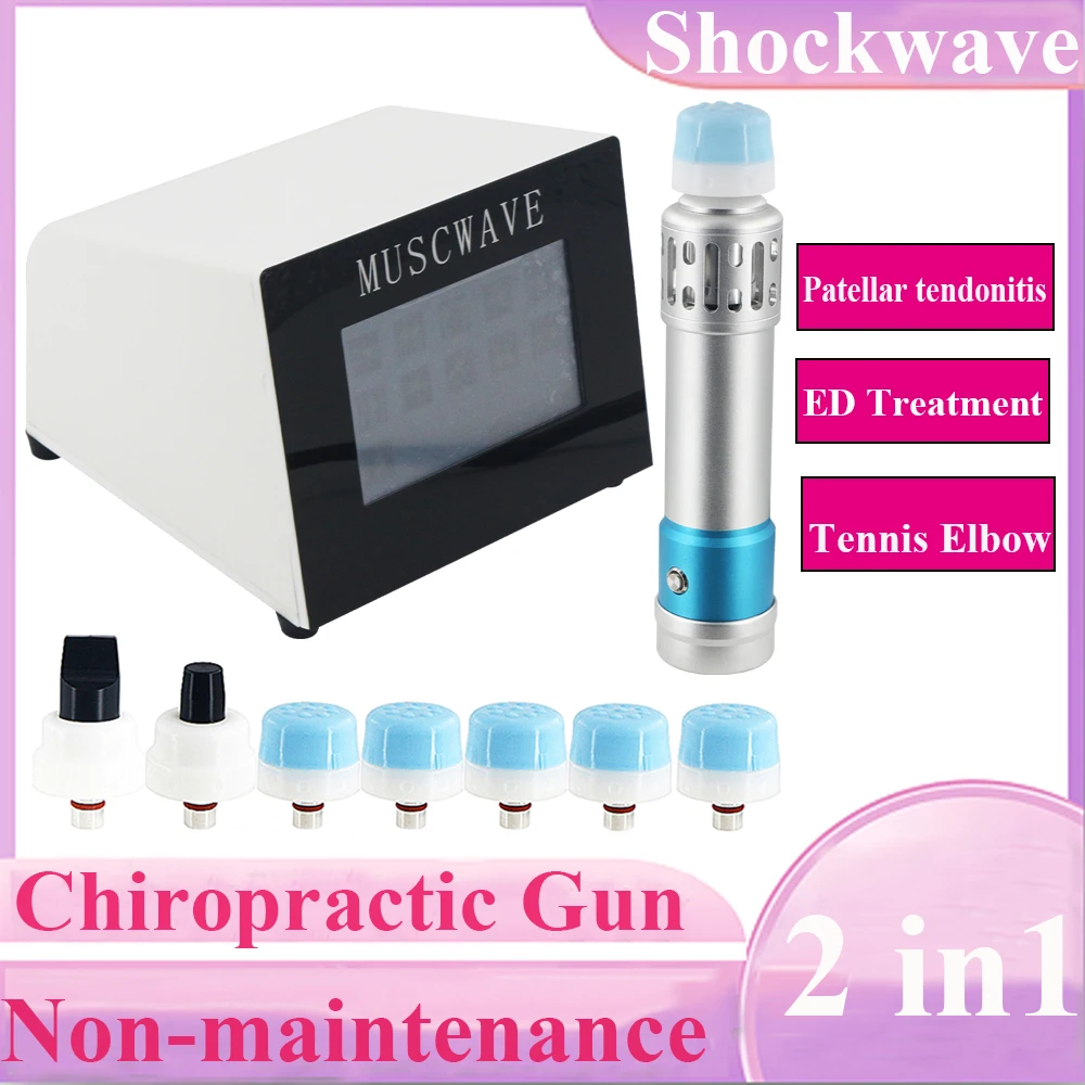 

Shockwave Therapy Machine Chiropractic Tool 2 In 11 Heads ED Treatment Plantar Fasciitis Pain Relief Shock Wave Massager