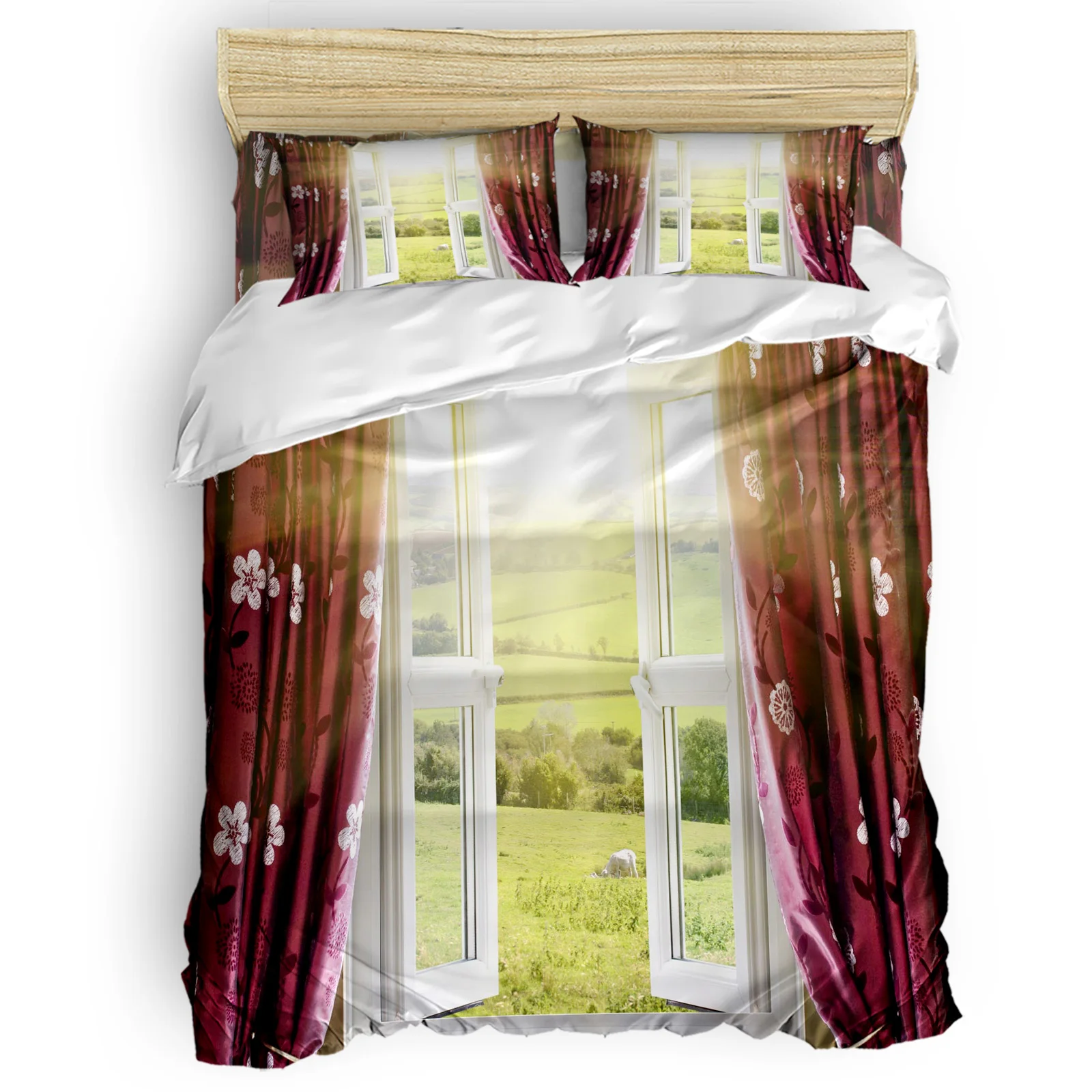 

Window Sunshine Prairie Comfortable Household Goods Bedroom Bed Luxury Duvet Cover 2/3/4 Pieces