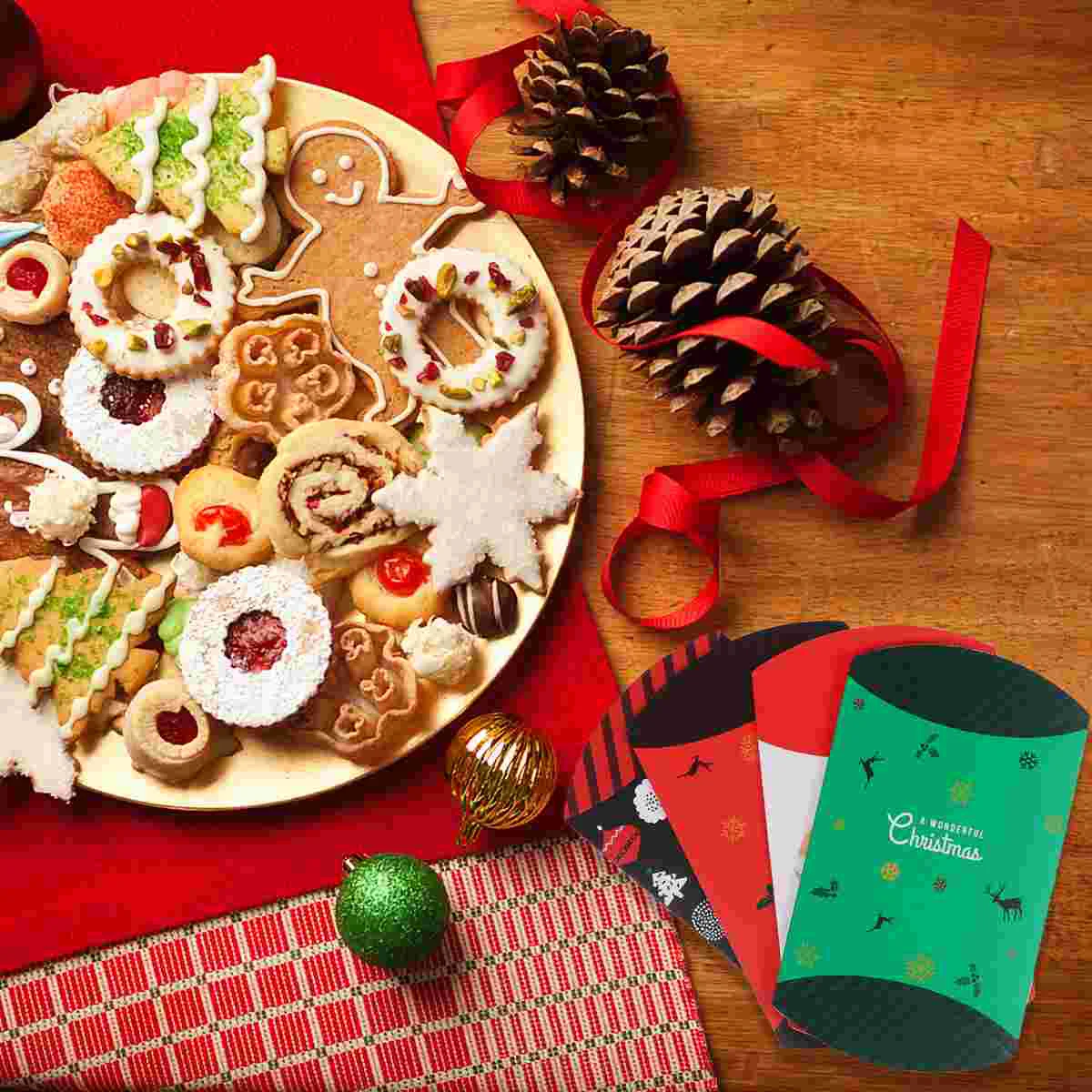 

Box Gift Candy Christmas Boxes Pillow Wrapping Small Favor Case Presentstreats Ornament Decor Packages Packaging Organizer