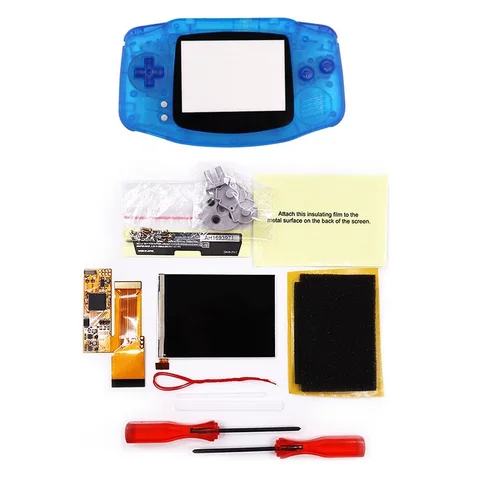 Hispeedido 10-уровневый комплект ЖК-экрана IPS с высокой подсветкой + предварительно вырезанный чехол для Game Boy Advance