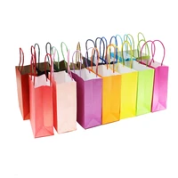 612pcs kraft paper bag with handles solid color gift packing bags for store clothes wedding christmas supplies handbags kit