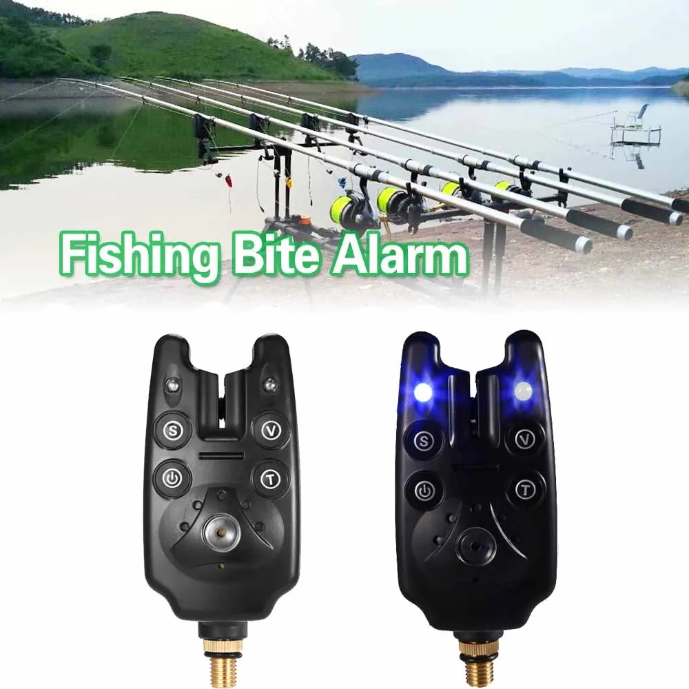 

1PCS Electronic Bite Signaling Tools 2 LEDs Adjustable Tone Volume Sound Fish Bite Alarm Bell Terminal Fishing Rod Tool