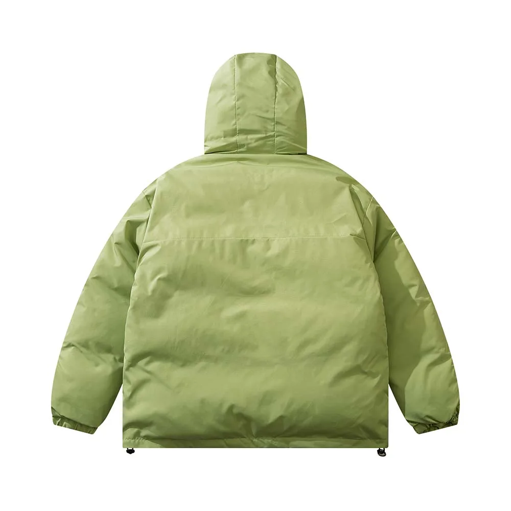 Pocket coat Mens Winter Parka Jacket solid colour Streetwear Outwear Harajuku Padded Jacket Hooded Loose Warm Coat Unisex