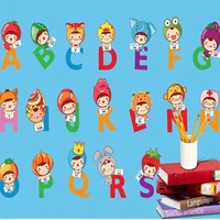 cartoon wall stickers alphabet chinese letter teaching fashion creative home decoration removable waterproof pvc posters