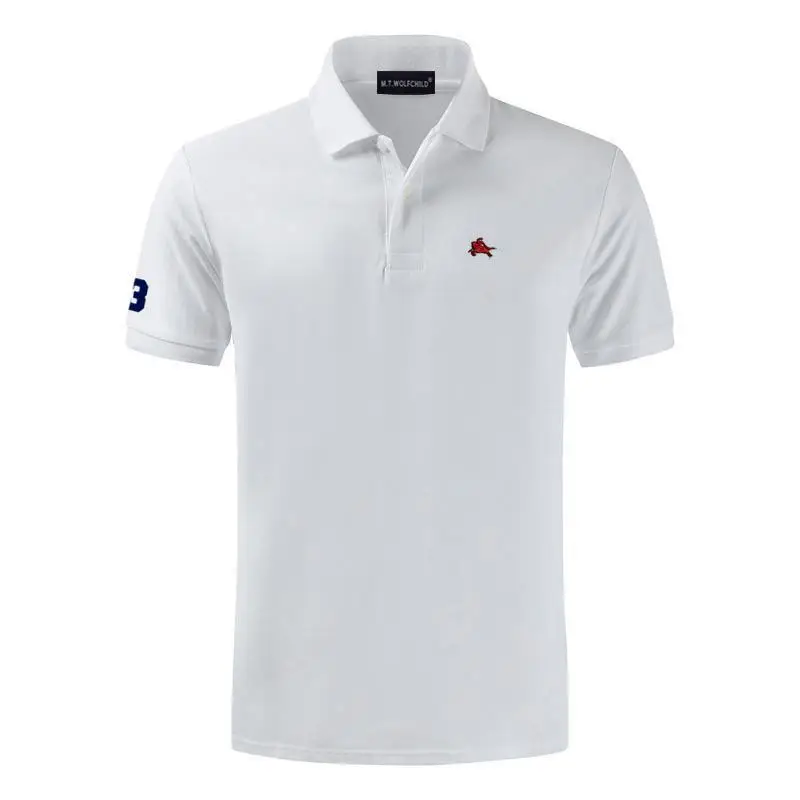 Мужские рубашки-поло из 100% хлопка летние футболки повседневные с коротким