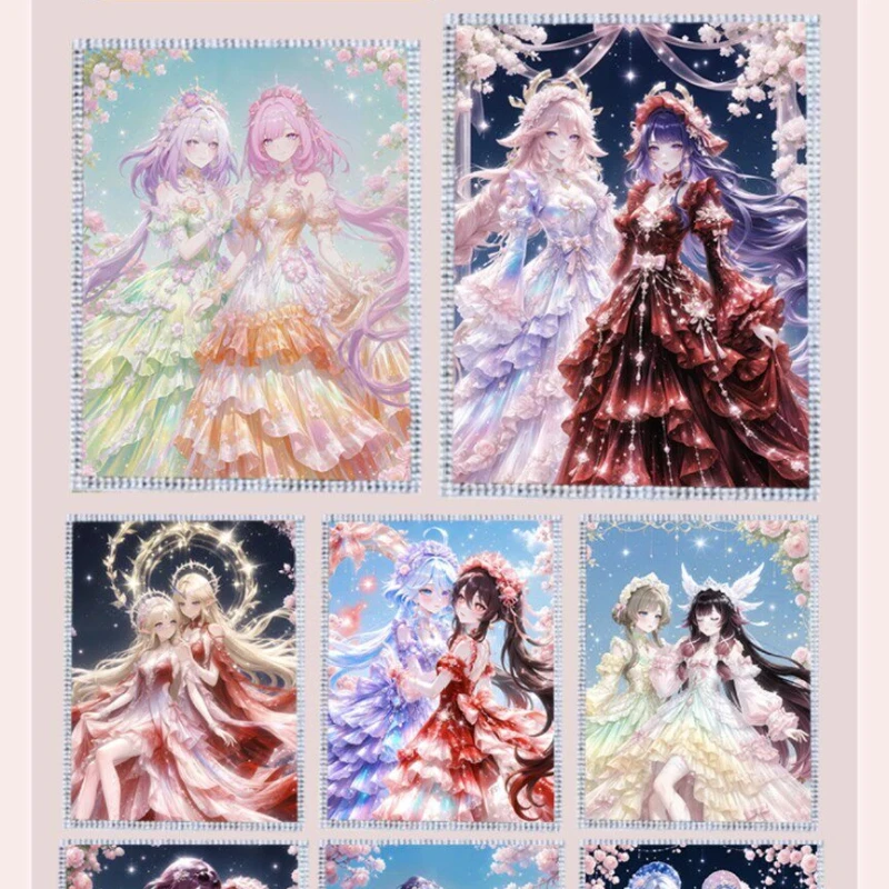 Фото Коллекционные акриловые карточки YOUKA Shiyou Collection Vol.1, формат А5, лимитированная серия, голографические, с блестками, светящиеся в темноте, аниме-карточки для обмена №2
