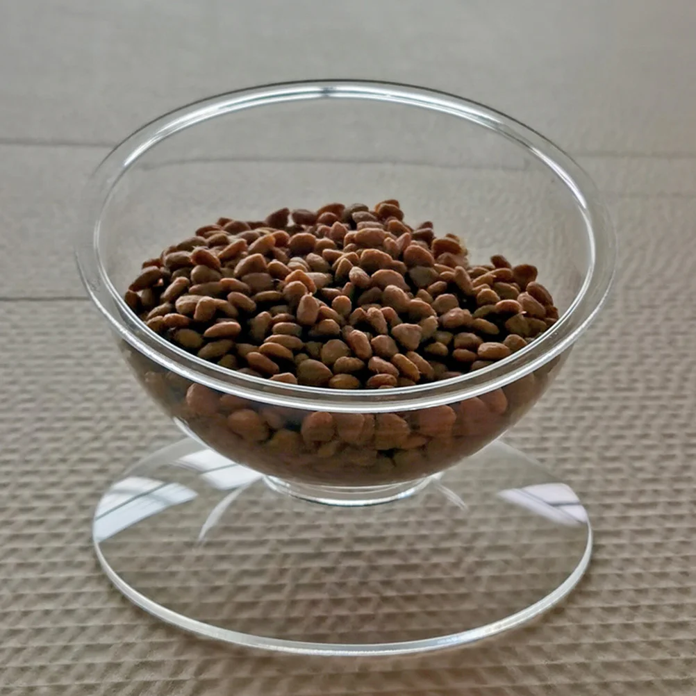 

1Pc Acrylic Cat Neck Protection Feeder Slant Pet Eating Bowl Pet Supply White