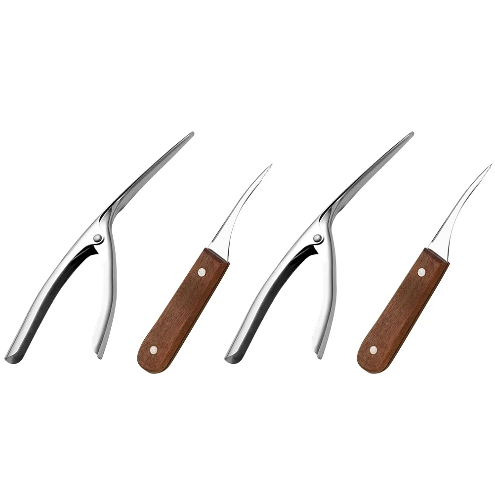 

4 Pcs Stainless Steel Shrimp Opener Electric Bottle Shell Cleaner Line Peeler Walnut Remover