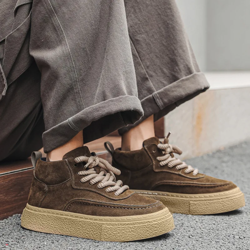 Мужские повседневные замшевые ботинки в британском стиле уличные ковбойские