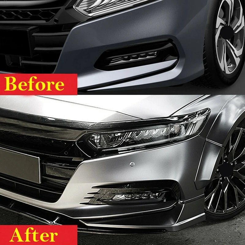 Carbon Fiber Front Fog Light Lamp Eyebrow Cover Trim Frame For Honda Accord 2021-2022 Wind Knife Grille Decor