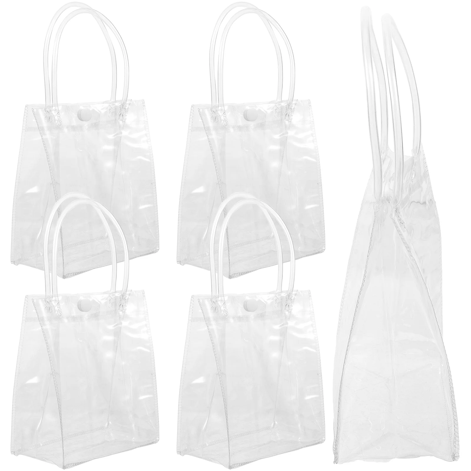 

5PCS Clear Bags Buckles Gift Bags Transparent Bottle Bags for Party