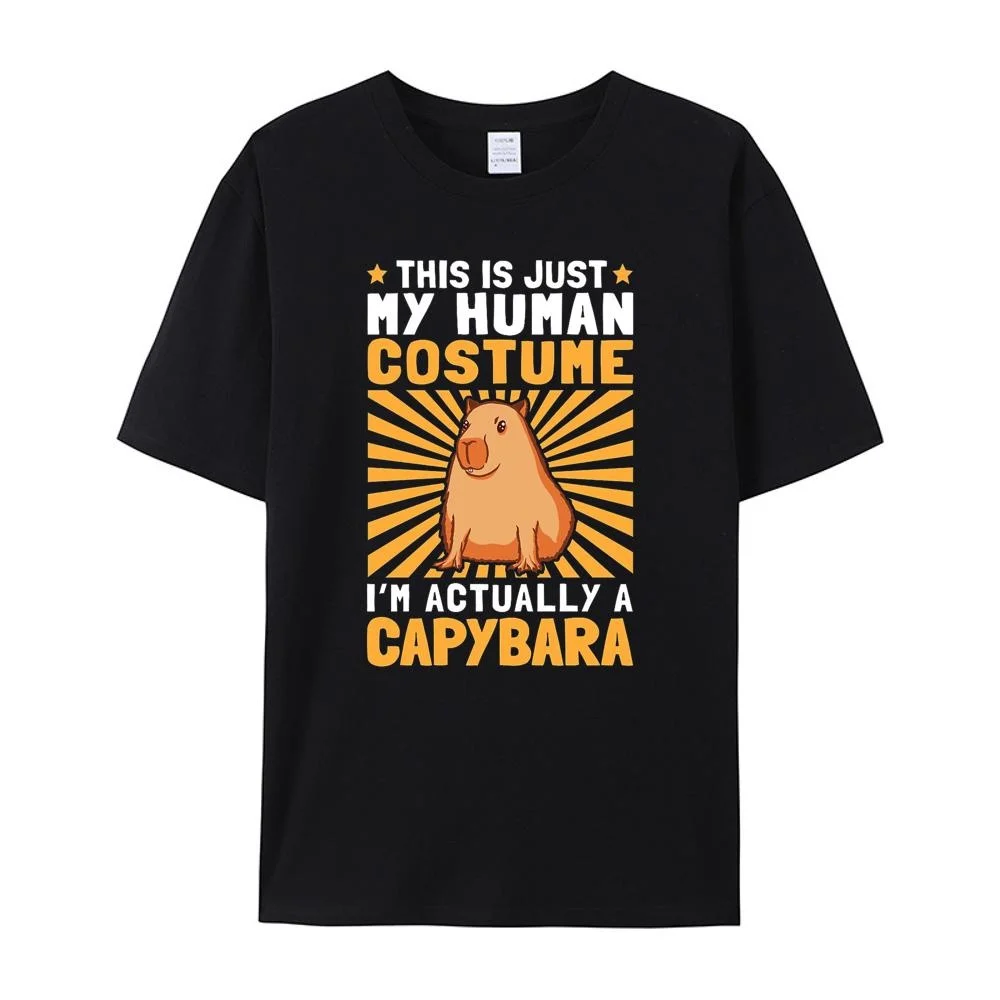 

Капибара, высокое качество, хлопковая Футболка европейского размера, манга, забавная Дизайнерская мужская футболка, японская мужская одежд...