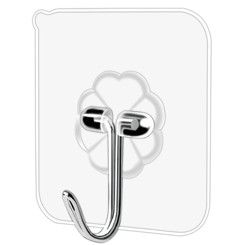 

LBER 100Pcs Wall Hooks Self Adhesive Hook Waterproof Oilproof Reusable Seamless Hook Strong Hooks For Bathroom Kitchen Tool
