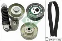 

For V belt belt set tensioner + pulley + RUL + belt 6 PK1950 B56 LAGUNA I ESPACE III (air conditioning)