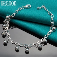 925 sterling silver bead ball bell chain bracelet for women men party engagement wedding fashion jewelry