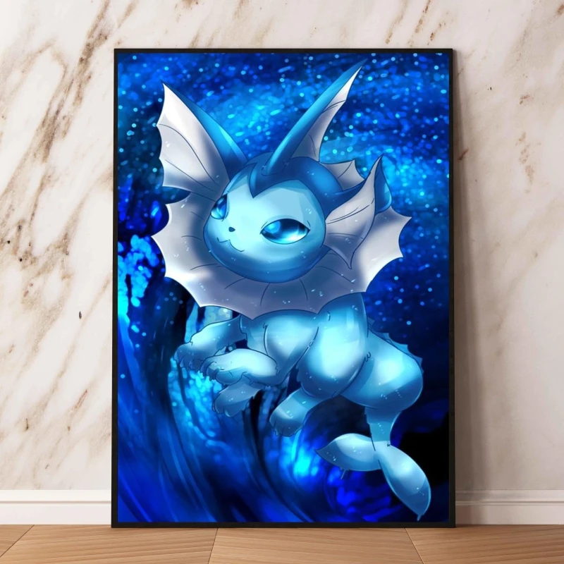 

Print On Canvas Vaporeon Wall Art Decor Gifts Children's Bedroom Decor Modern Home Kid Action Figures Cartoon Character Picture