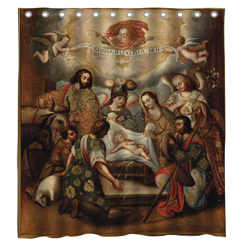 

Adoration Of The Shepherds The Blessed Virgin Mary Assumption Rest Feast Shower Curtains By Ho Me Lili For Bathroom Decor