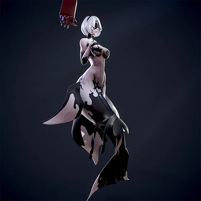 

75 мм, 50 мм, миниатюрная модель из смолы, Русалка 2B Nier, несобранный и Неокрашенный комплект